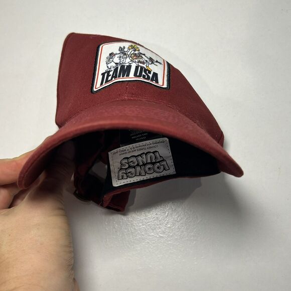 Vintage Team USA Hat Loony Toons Adult One Size Maroon Unisex Cap Bugs Bunny - Picture 5 of 5